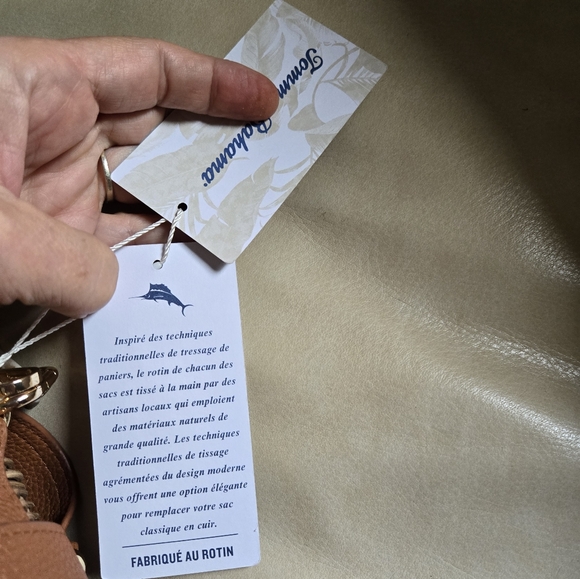 New Tommy Bahama Bag Rattan Brown Tan Crossbody Strap Handbag Purse Convertible - Picture 6 of 15